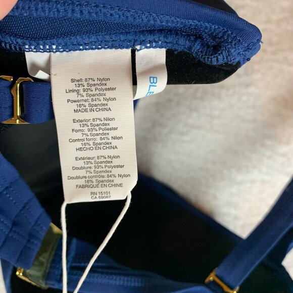 Bleu Rod Beattie Women's 38D Navy Underwire Shirred Bandeau Bikini Top NWT 9936 - Picture 5 of 7